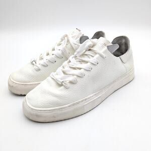 Sam Edelman Poppy Lace Up Sneaker Shoes Women's Leather White Size US8M EU38.5